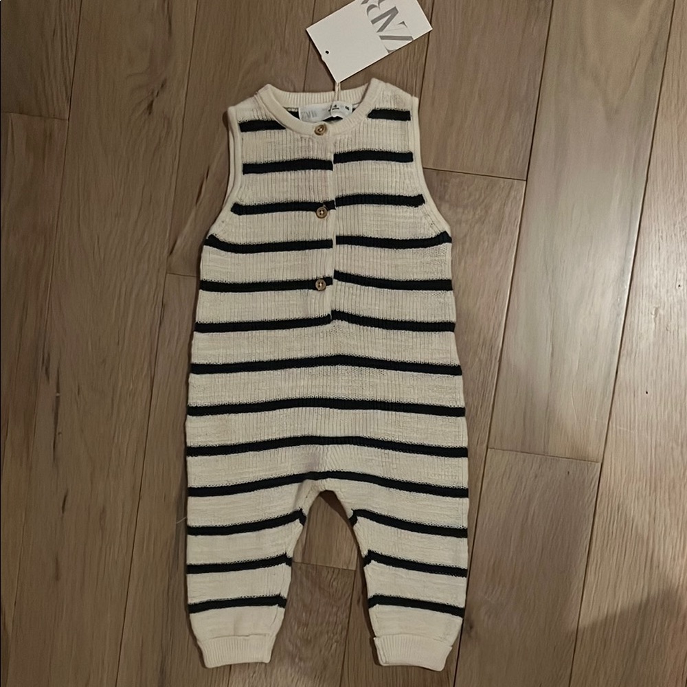 Zara Striped Knit Baby Romper